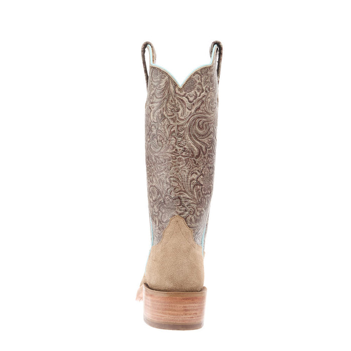Rios Of Mercedes Women's Ride Ready Tan Crazy Horse Reverse Vamp 13in Ivory Chocolate Wildflower Top