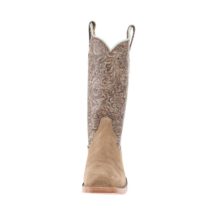 Rios Of Mercedes Women's Ride Ready Tan Crazy Horse Reverse Vamp 13in Ivory Chocolate Wildflower Top