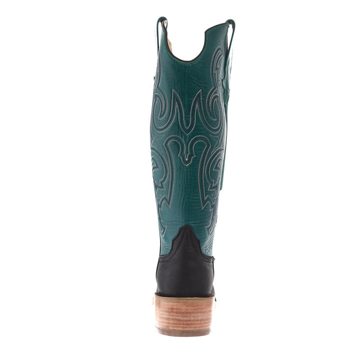 Rios Of Mercedes Women's Ride Ready Black Deertan Vamp 15in. Turquoise Ice Calf Boot