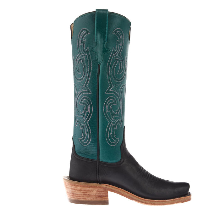 Rios Of Mercedes Women's Ride Ready Black Deertan Vamp 15in. Turquoise Ice Calf Boot