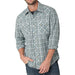 Wrangler Mens Retro Green Plaid Two Pocket Snap
