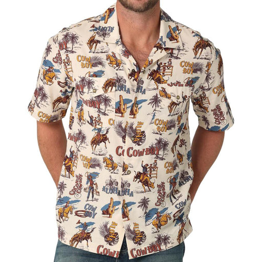 Wrangler Men's Coconut Cowboy Snap Front Short Sleeve Camp Shirt - Size: S