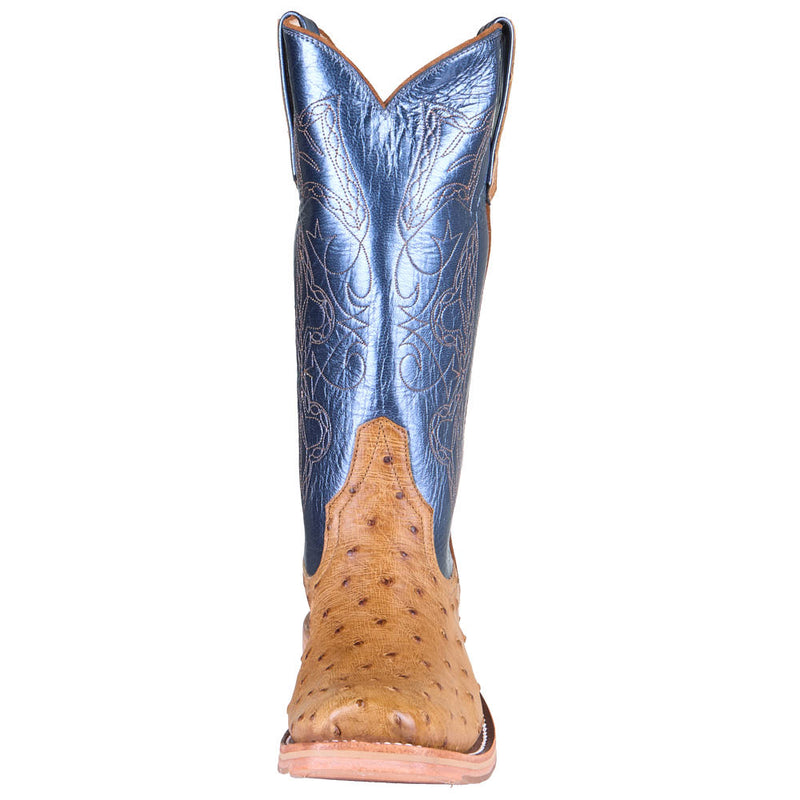 Rios Of Mercedes Women's Ride Ready Antique Full Quill Ostrich Vamp 13in Regal Blue Lustre Top Boot