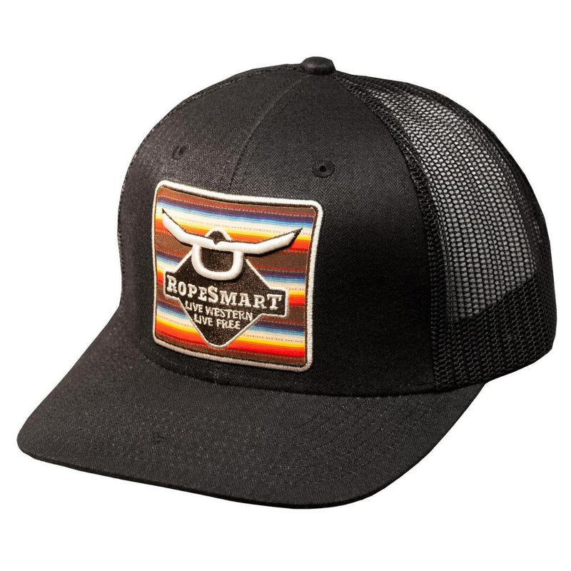 Black Serape with Solo Steer Patch Cap