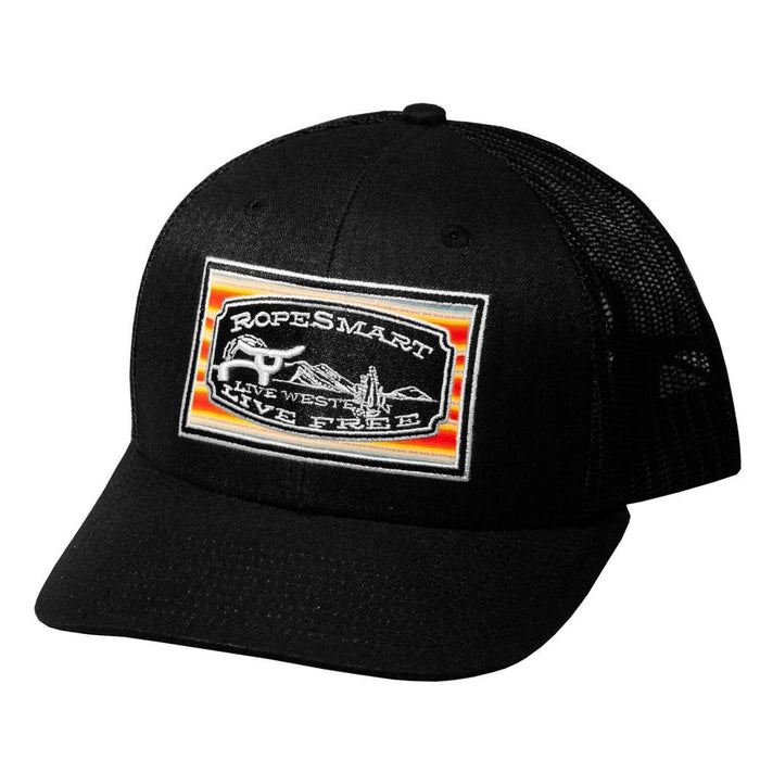 Black Serape Live Free Desert Square Patch Cap