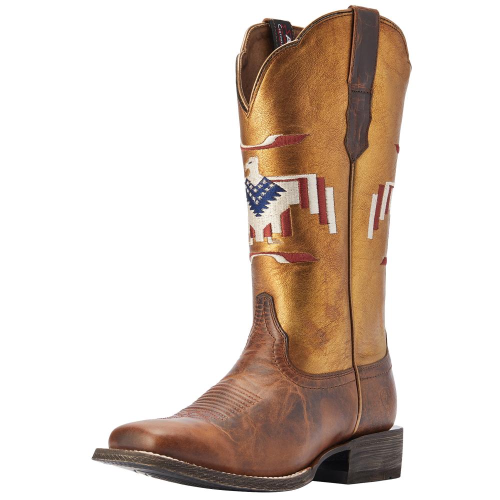 Ariat Women's Frontier Tan 12in. Tan Thunderbird Inlay Cowgirl Boot