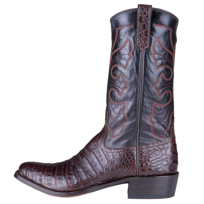 Rios Of Mercedes Men's Chocolate Glazed Caiman Belly Vamp 13in Black Kidskin Top