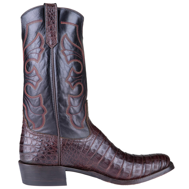 Rios Of Mercedes Men's Chocolate Glazed Caiman Belly Vamp 13in Black Kidskin Top