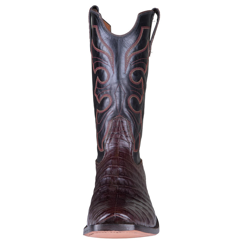 Rios Of Mercedes Men's Chocolate Glazed Caiman Belly Vamp 13in Black Kidskin Top