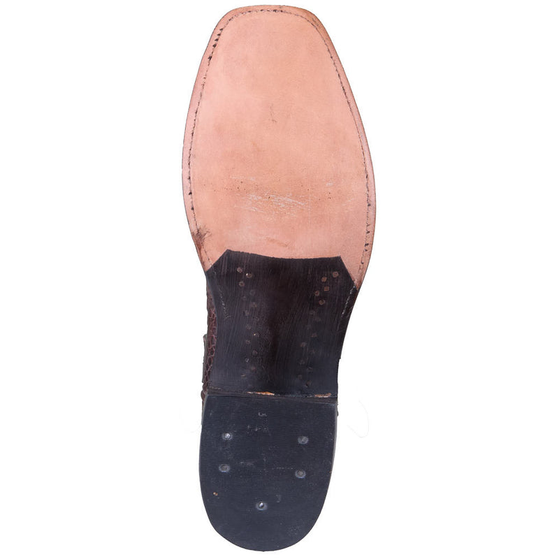 Rios Of Mercedes Men's Chocolate Glazed Caiman Belly Vamp 13in Black Kidskin Top