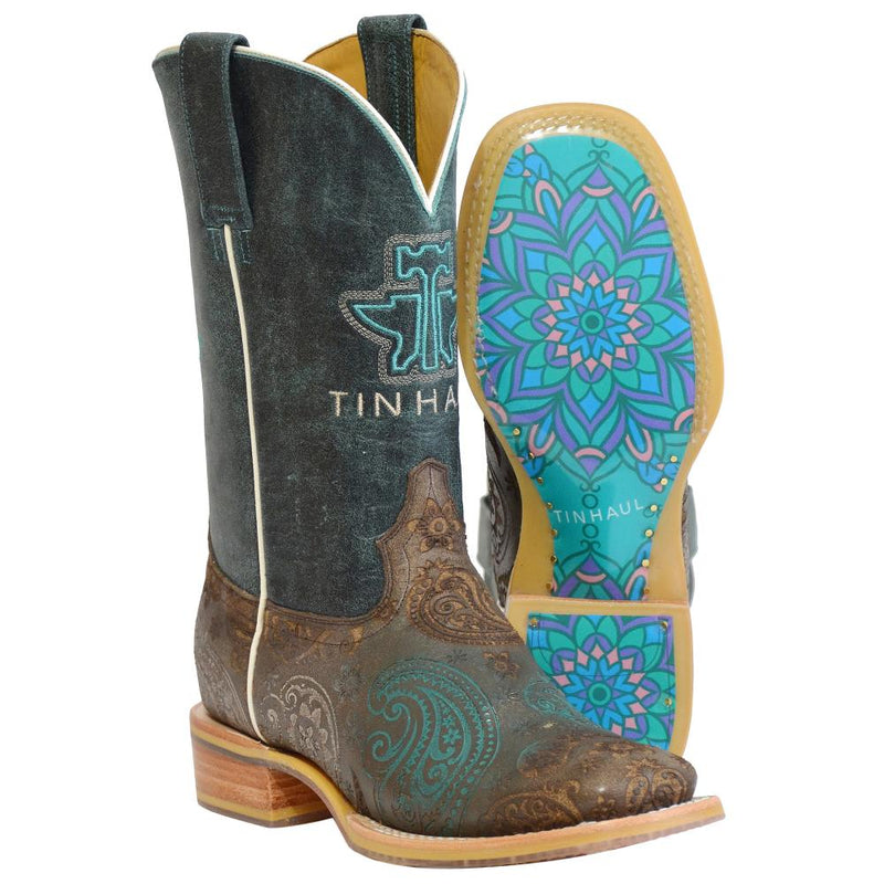 Women's 11 In Top Paisley Breeze-Mandalas Sole Cowgirl Boot