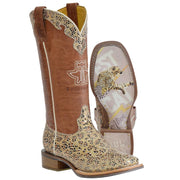 Women's 13 In Top Golden Cheetah-Fastest Cat Alive Sole Cowgirl Boot