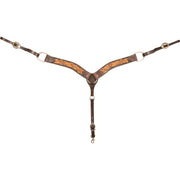 2 Inch Two Tone Floral Tooled Breast Collar