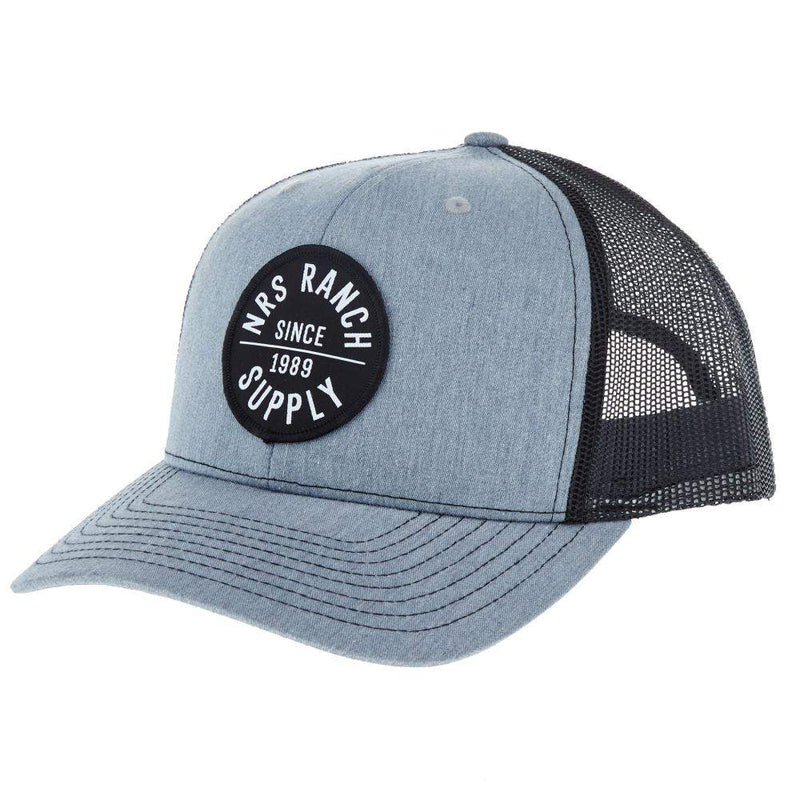 Heather Grey and Black Patch Cap