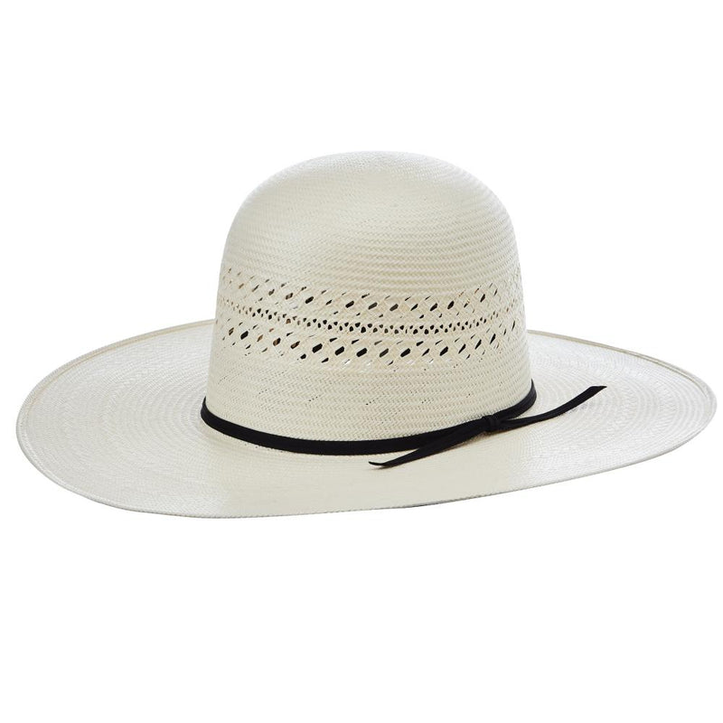 20X Ivory Shantung 4 1/4 Inch Brim Open Crown Straw Cowboy Hat