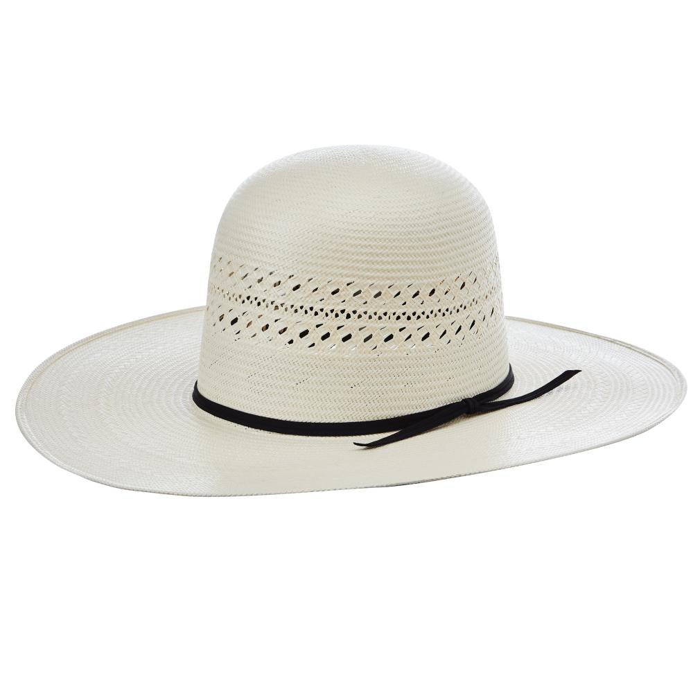 NRS 20X Ivory Shantung 4 1/4 Inch Brim Open Crown Straw Cowboy Hat