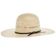 20X Two Tone Double Row Vent 4 1/2 Inch Brim Open Crown Straw Cowboy Hat