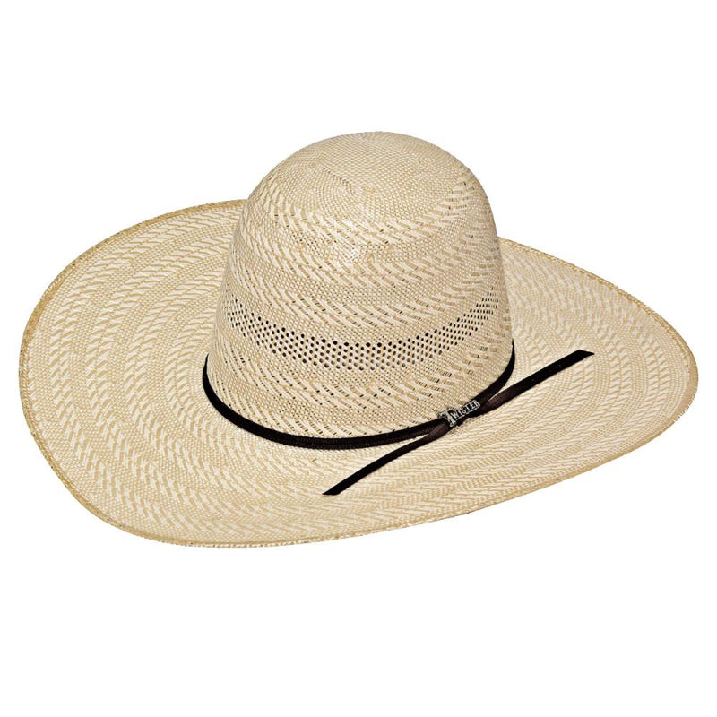 20X Two Tone With Single Row Vent 4 1/4 Inch Brim Open Crown Straw Cowboy Hat