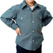 Boy's Blue Print Button Down Shirt