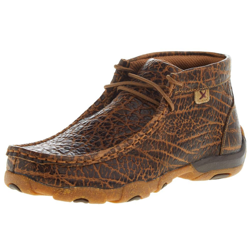 Kids Golden Elephant Print Chukka Driving Moc