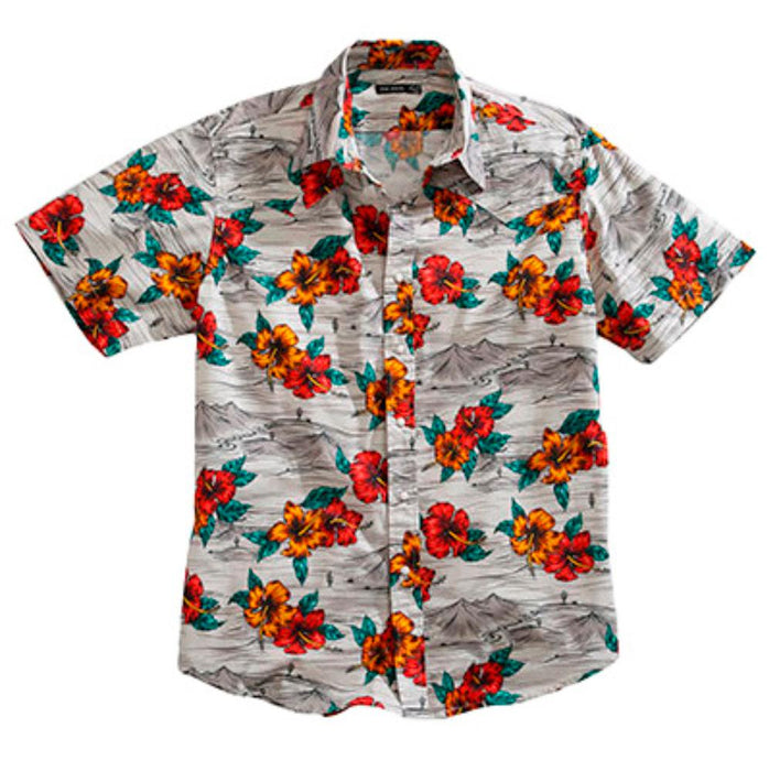 Men's Landscape Tropical Print Snap Shirt