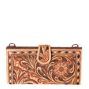 Floral Tooled Crossbody Clutch