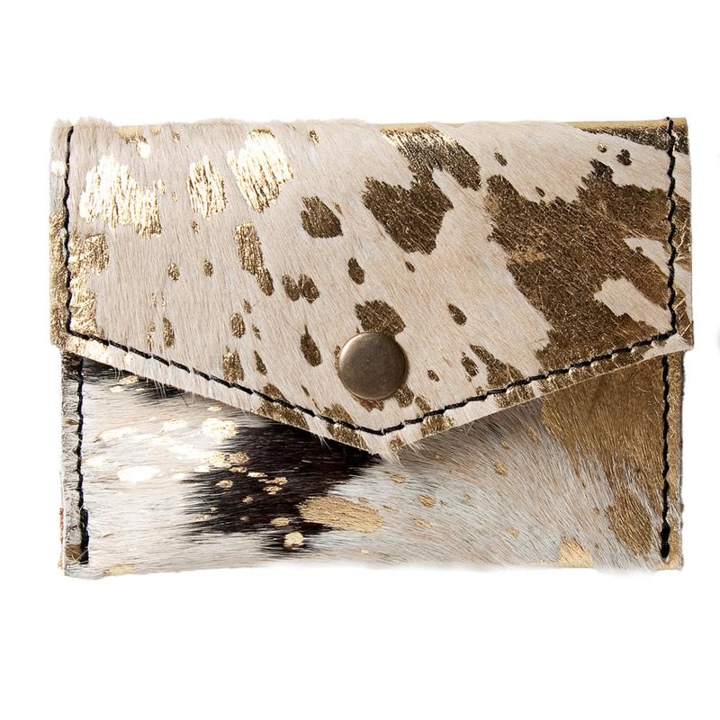 Metallic Cowhide Coin Purse