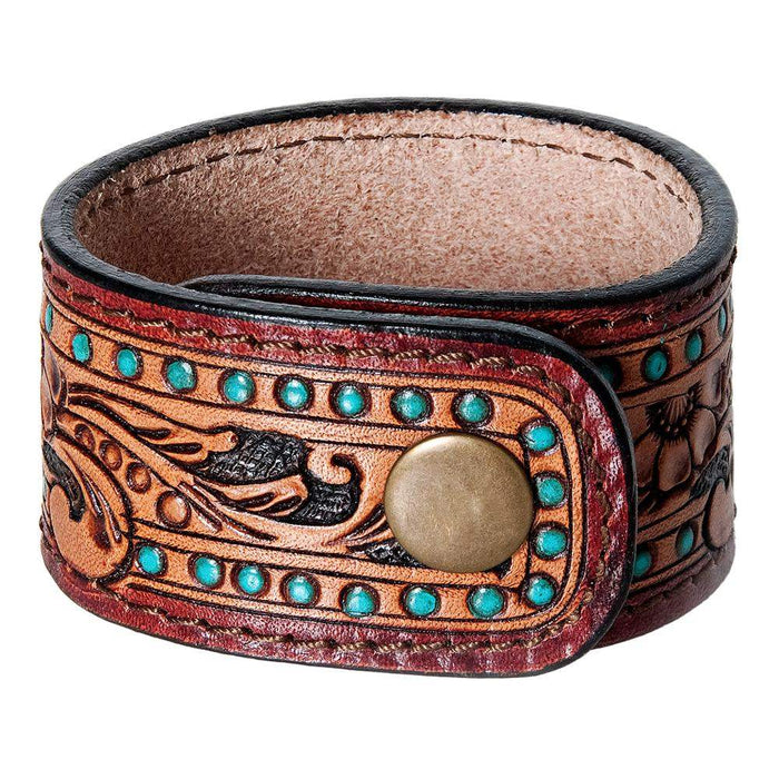 Leather Tooled Cuff Bracelet