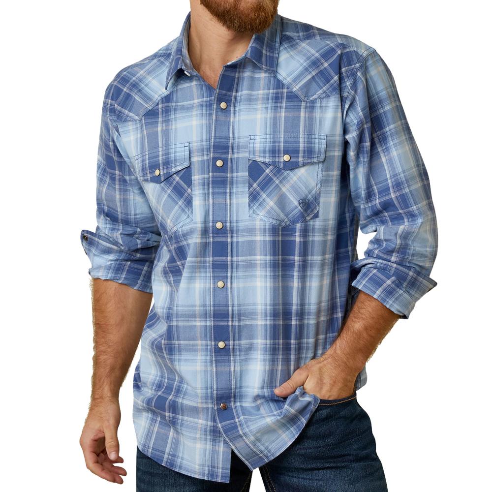 Ariat Abilet Retro Mens Blue/White Shirt main image 0