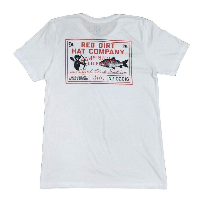 Red Dirt Hat Company Mens Bowfishing White Tee Shirt