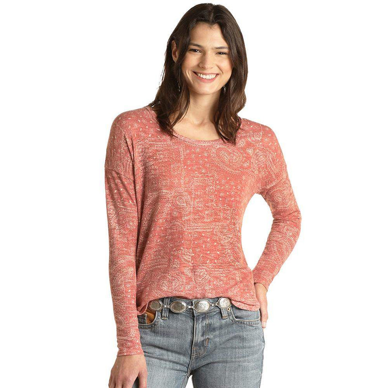 Panhandle Women's Bandana Print Knit Top