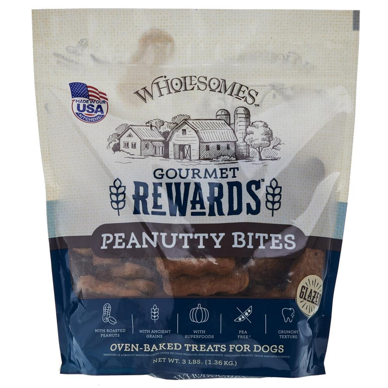Wholesomes Rewards Peanutty Bites Biscuit Dog Treats