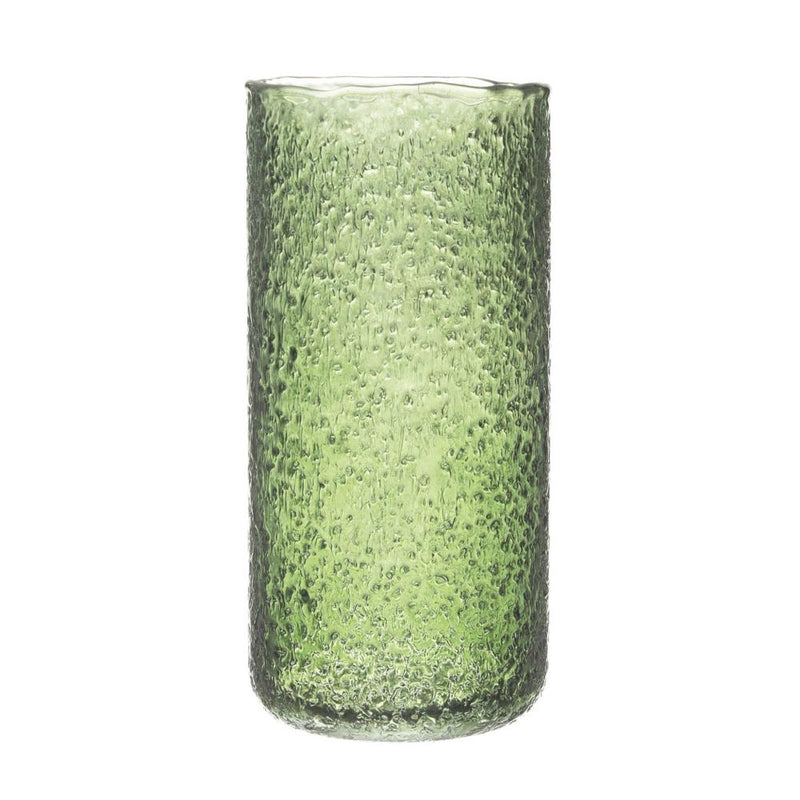 Green Seeded Glass Vase