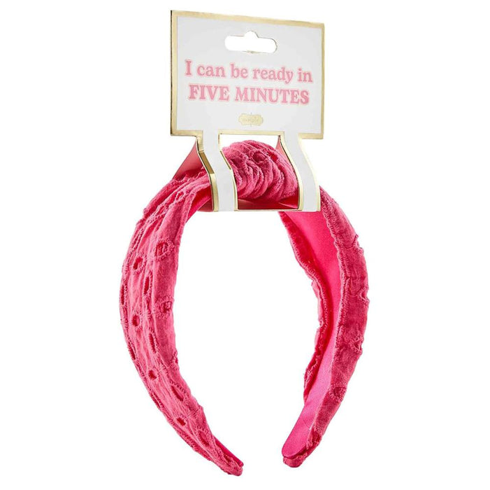 Women's Pink Eyelet Knotted Headband