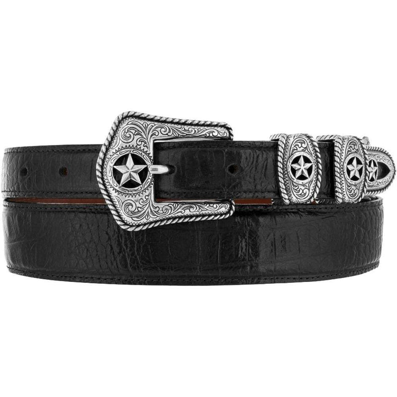 Tony Lama Men's Black Croc Print Western Belt