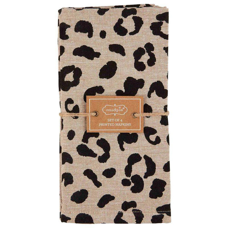 Mud Pie Black Cheetah Napkin Set