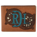 Mens Red Dirt Hat Co Bifold Wallet Tooled W/Ivory Underlay