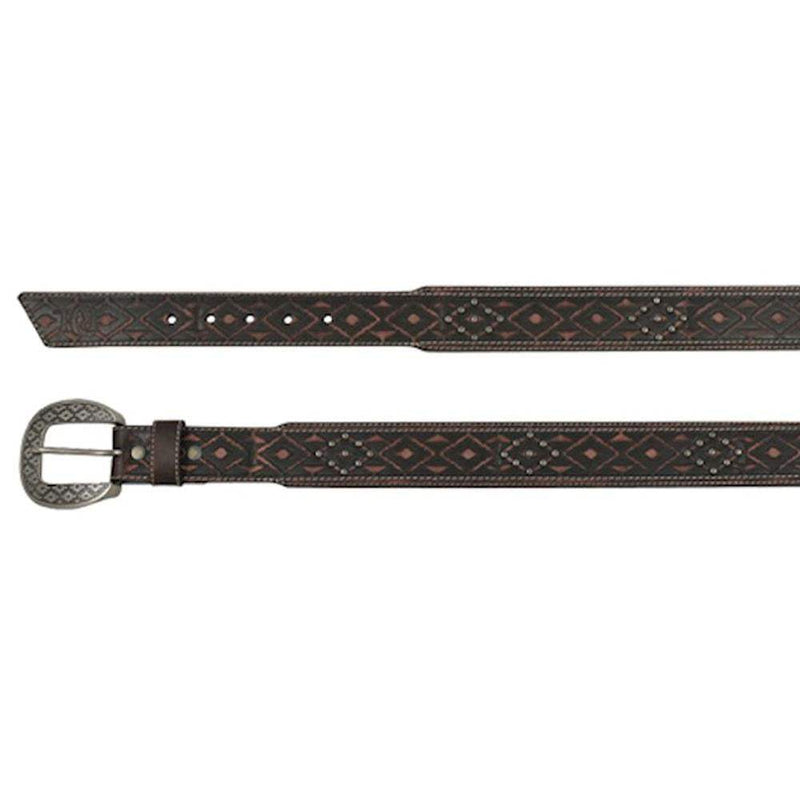 Red Dirt Hat Men's Tapered Belt with Tooling and Studs