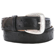 Men's Black Ostrich Dress Belt
