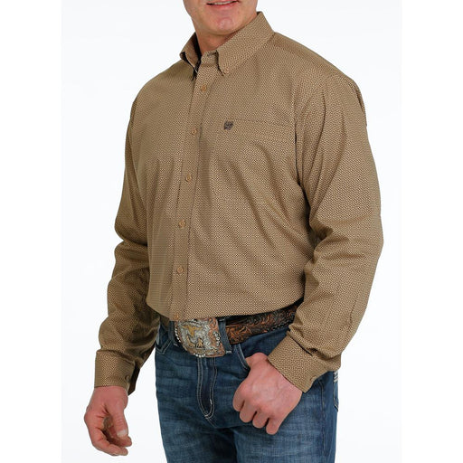 Cinch Men's Long Sleeve Solid Button Down Shirt - Brown - L