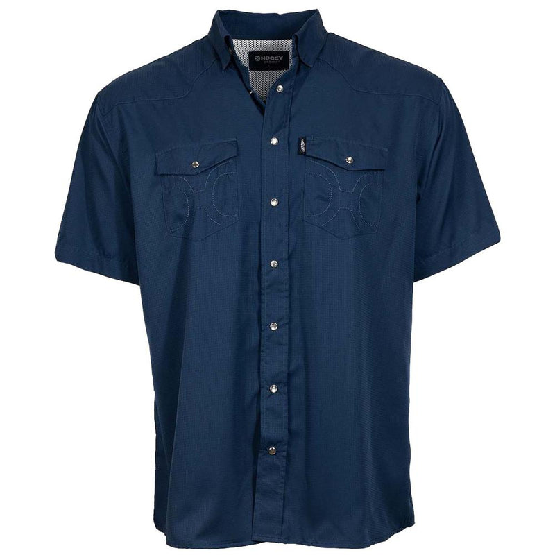 Men's Sol Navy Short Sleeve Pearl Snap Shirt