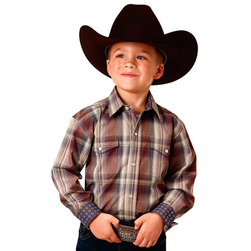 Roper Apparel Boys Cider Plaid Long Sleeve Shirt