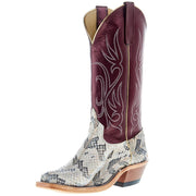 Women's AB Rattlesnake 13 In Sangria Kidskin Top Cutter Toe Cowgirl Boot