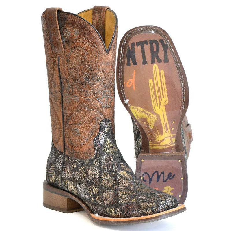 Tin Haul Footwear Women's Paisley Python 11In Top Cowgirl Boot