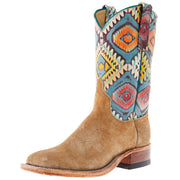 Women's AB Sahara Tan Flannel 10 In Multi Embossed Top Cowgirl Boot