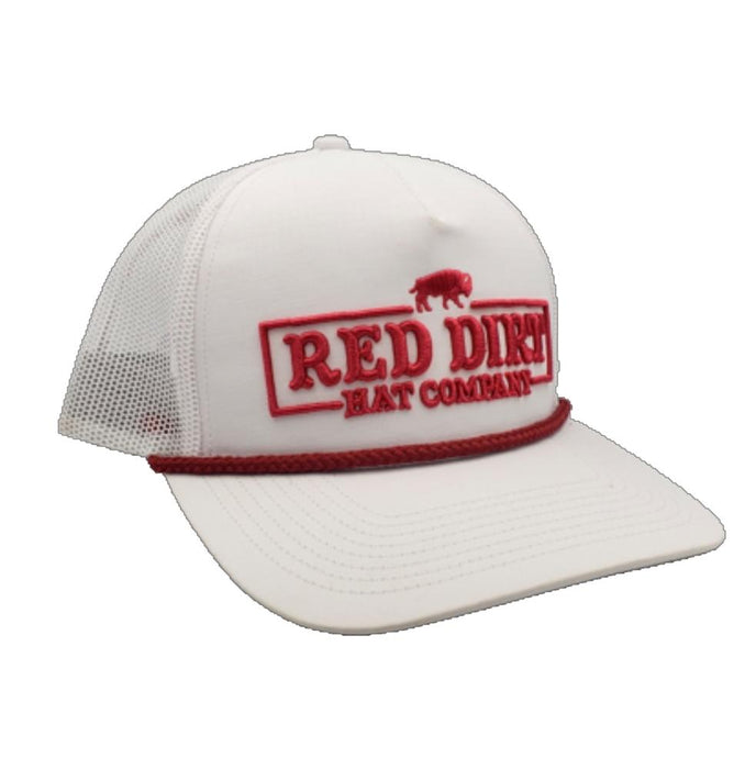 Red Dirt Hat Company 3D Direct Stitch Red White Rope Cap