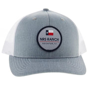 Mens Heather Grey White and Logo Cap