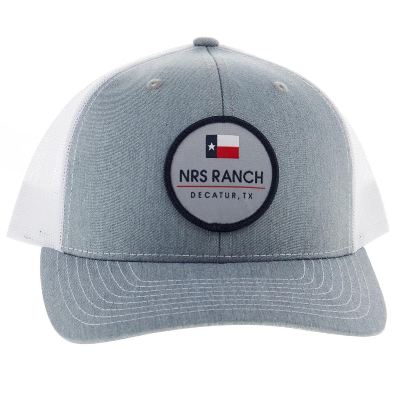 Mens Heather Grey White and Logo Cap