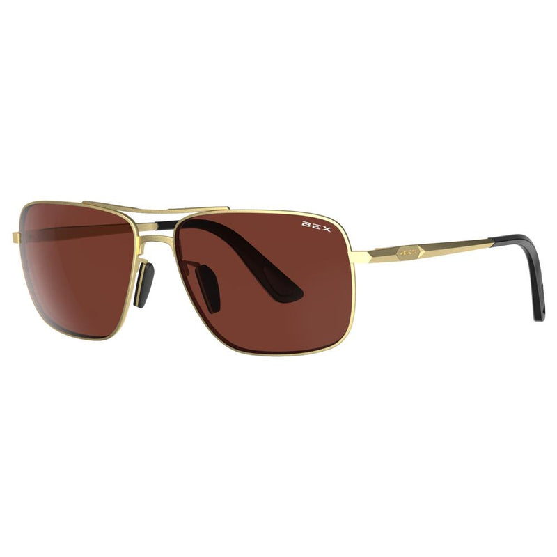 Porter Matte Gold and Brown Sunglasses