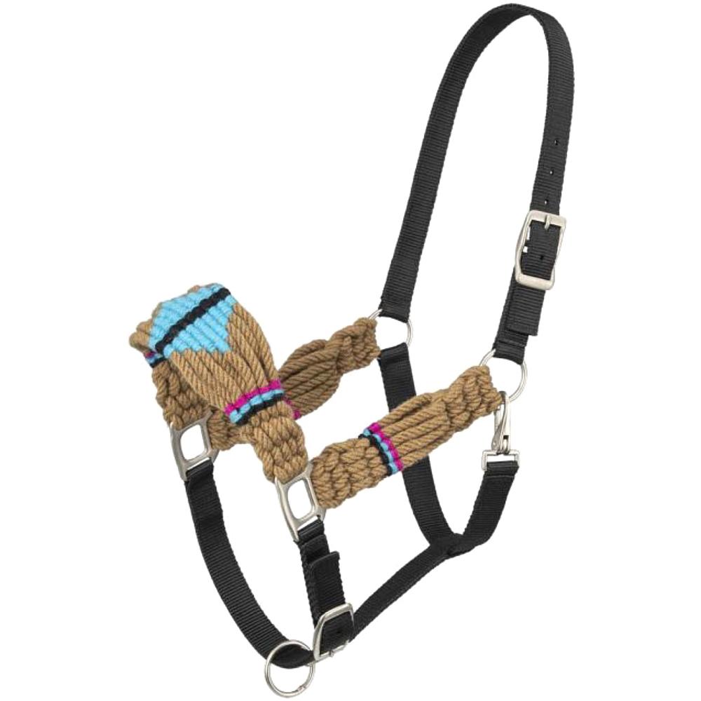 thumbnail image 2 of Tough 1 Premium Nylon Halter With Overlay For Draft Horses - Doubled Stitched, Adjustable Buckle & Snap 2 of 11